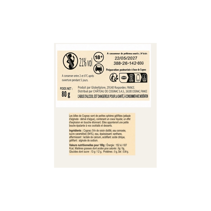 D’Ussé VSOP Cognac Pearls back label